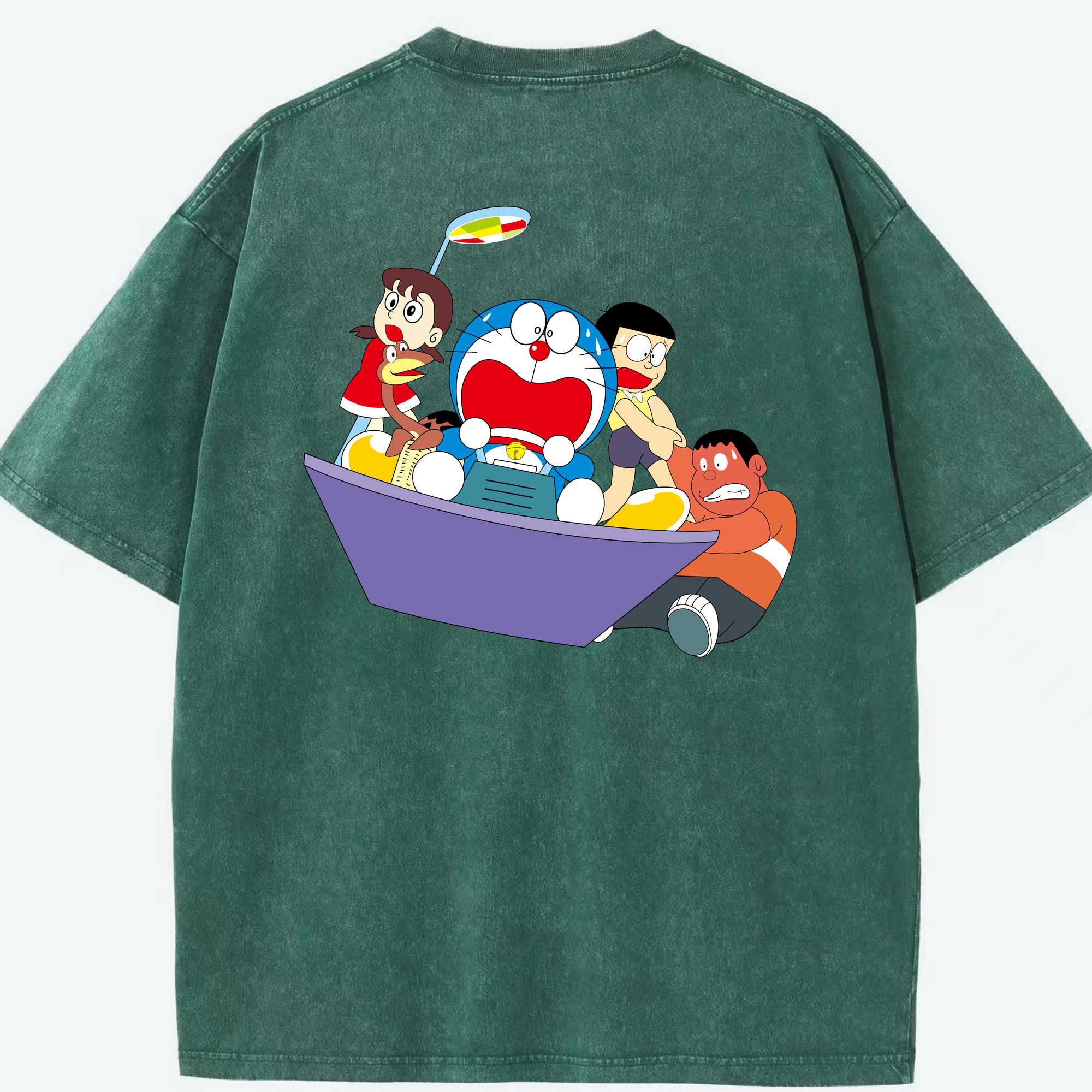 （画像用） ドラえもん Doraemon 綿100% ヴィンテージ風 半袖Tシャツ（背面プリント）